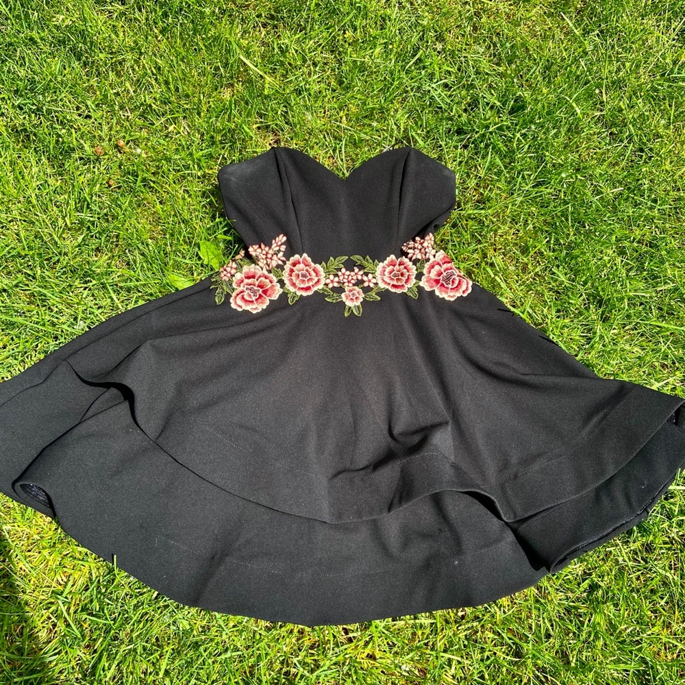 b.smart black and floral dress